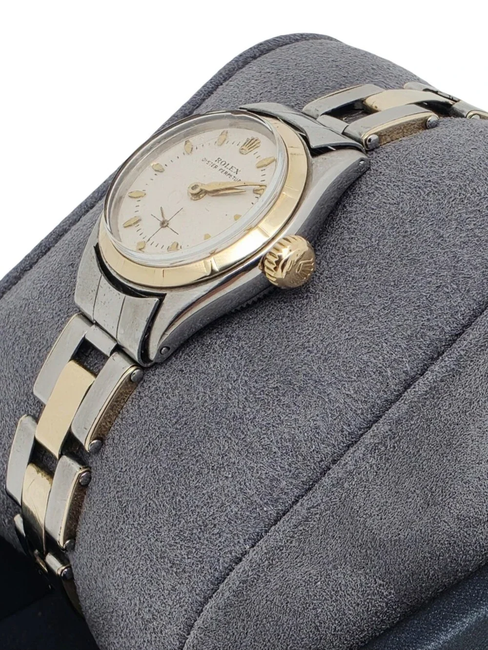 Vintage 1954 Rolex Oyster Perpetual Ladies Watch 6505 Stainless & 18k Gold + COA